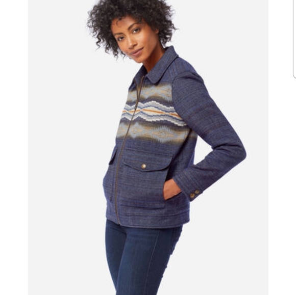 PENDLETON CRESCENT BAY PATTERN WOOL COAT NWT - Picture 2 of 4